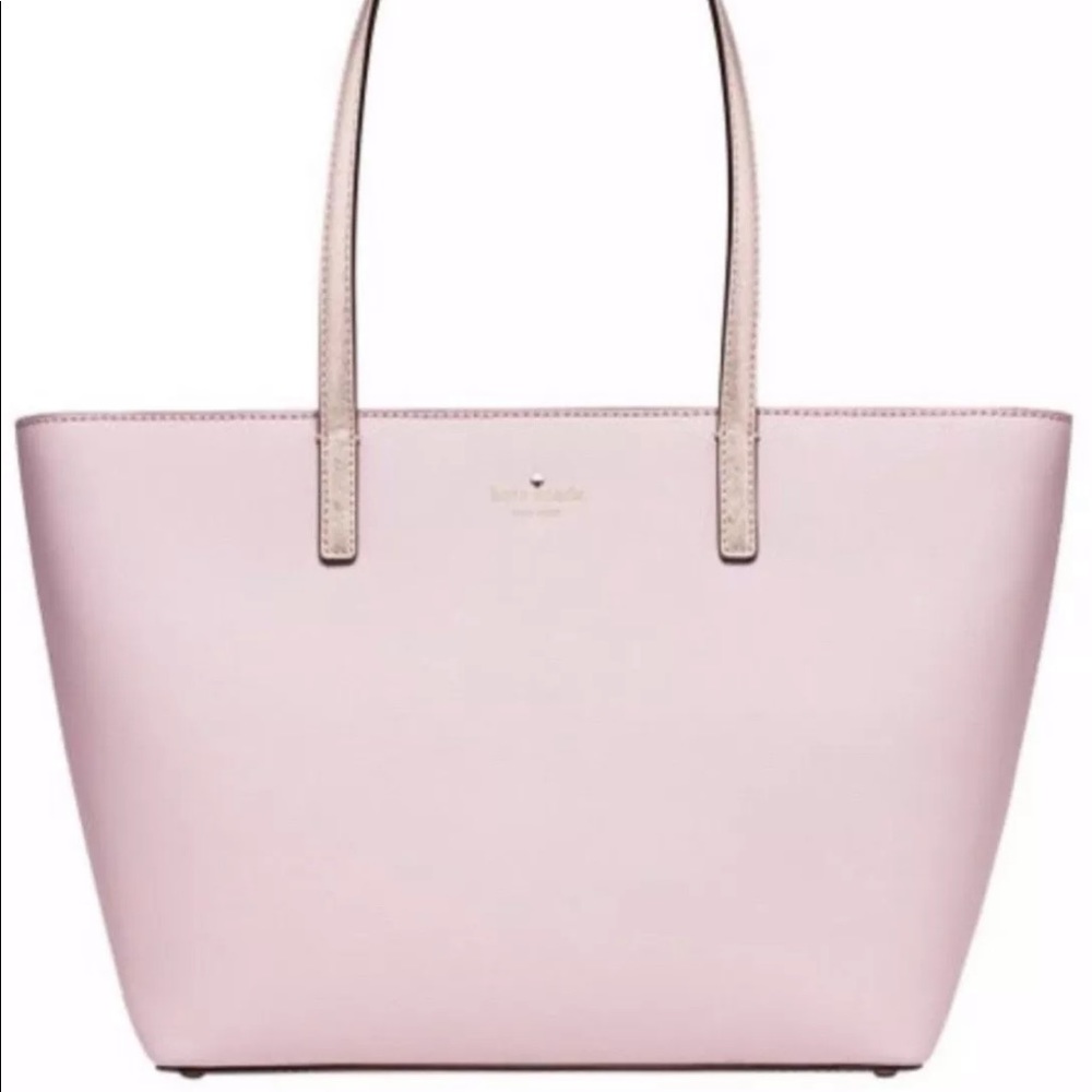 KATE SPADE Leather Tote Pink & Rose Gold NEW